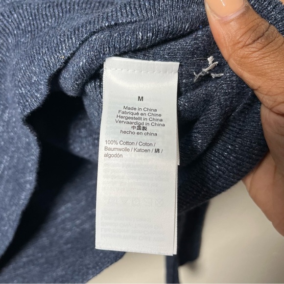 J. Crew Men Sweater Shirt Medium Dark Blue‎ Rugged Cotton Henley Casual - Picture 7 of 9